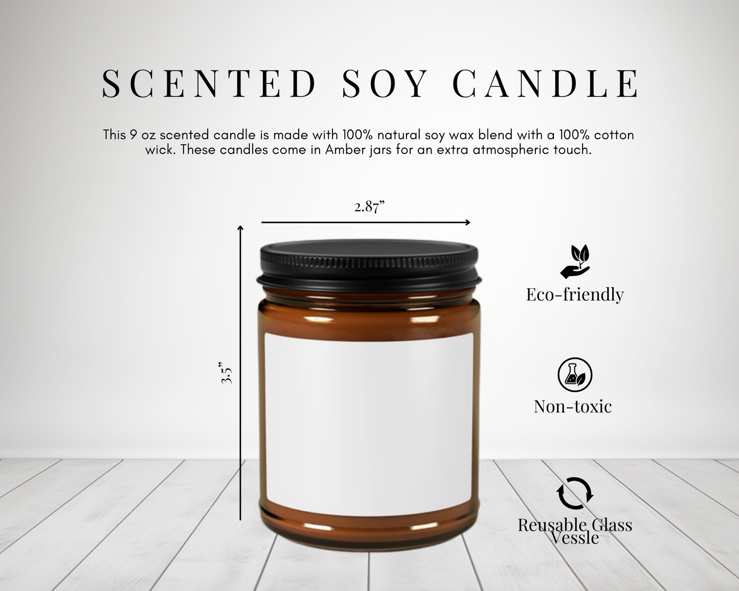 Pumpkin Spice Fall Soy Wax Candle| Fall Scented Candle in Amber Jar| Fall Natural Non Toxic Hand-Poured Soy Wax Candle | Classic Collection