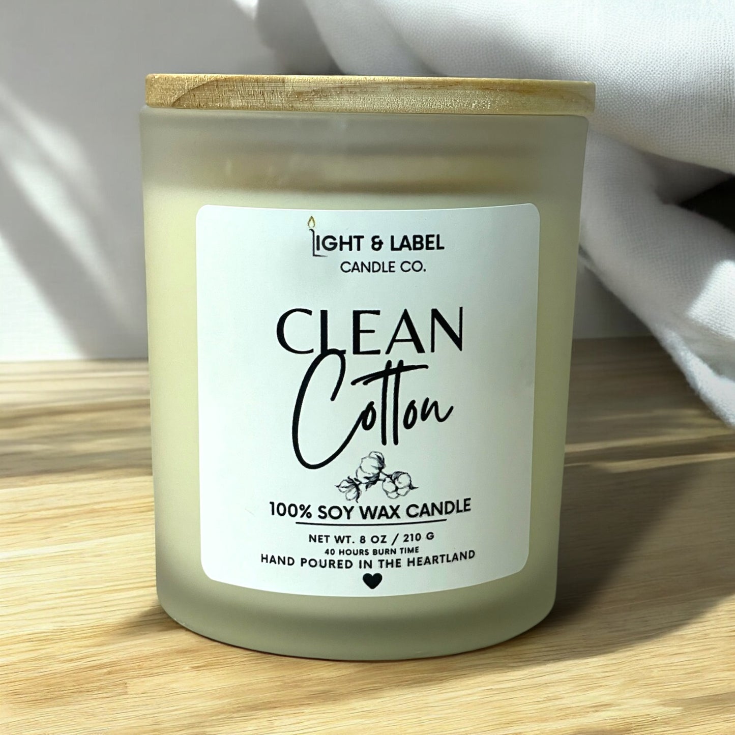 Clean Cotton Soy Wax Candle| Relaxation Gift | Natural Non Toxic Hand-Poured Soy Wax Candle | Gift for Her | Signature Collection