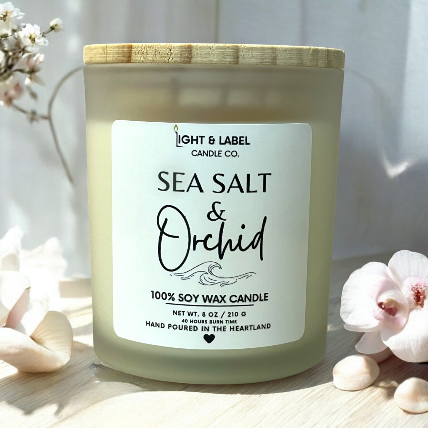 Sea Salt & Orchid Soy Wax Candle| Relaxation Gift | Natural Non Toxic Hand-Poured Soy Wax Candle | Gift for Her | Signature Collection