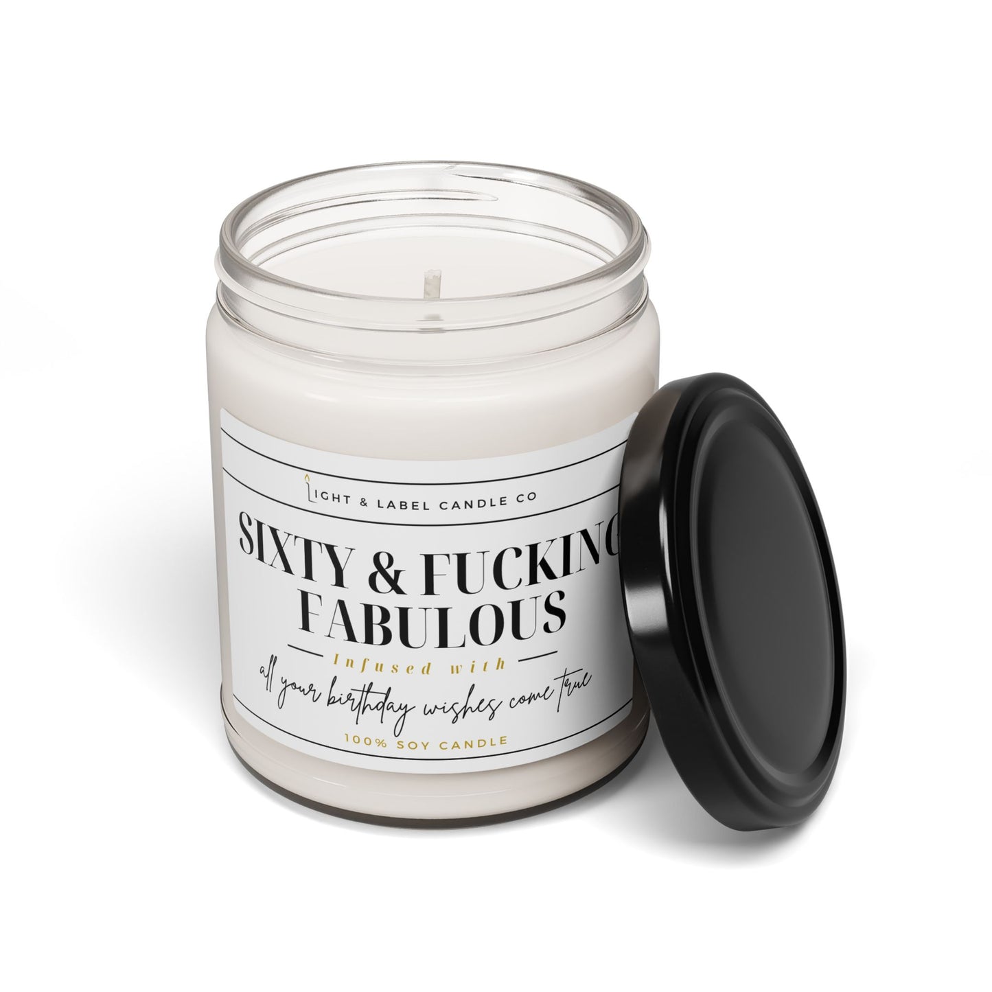 60th Birthday Candle | Birthday Candle Gift | Sixty and Fucking Fabulous Gift | Unique Sixty Birthday Gift | 9 oz Soy Candle