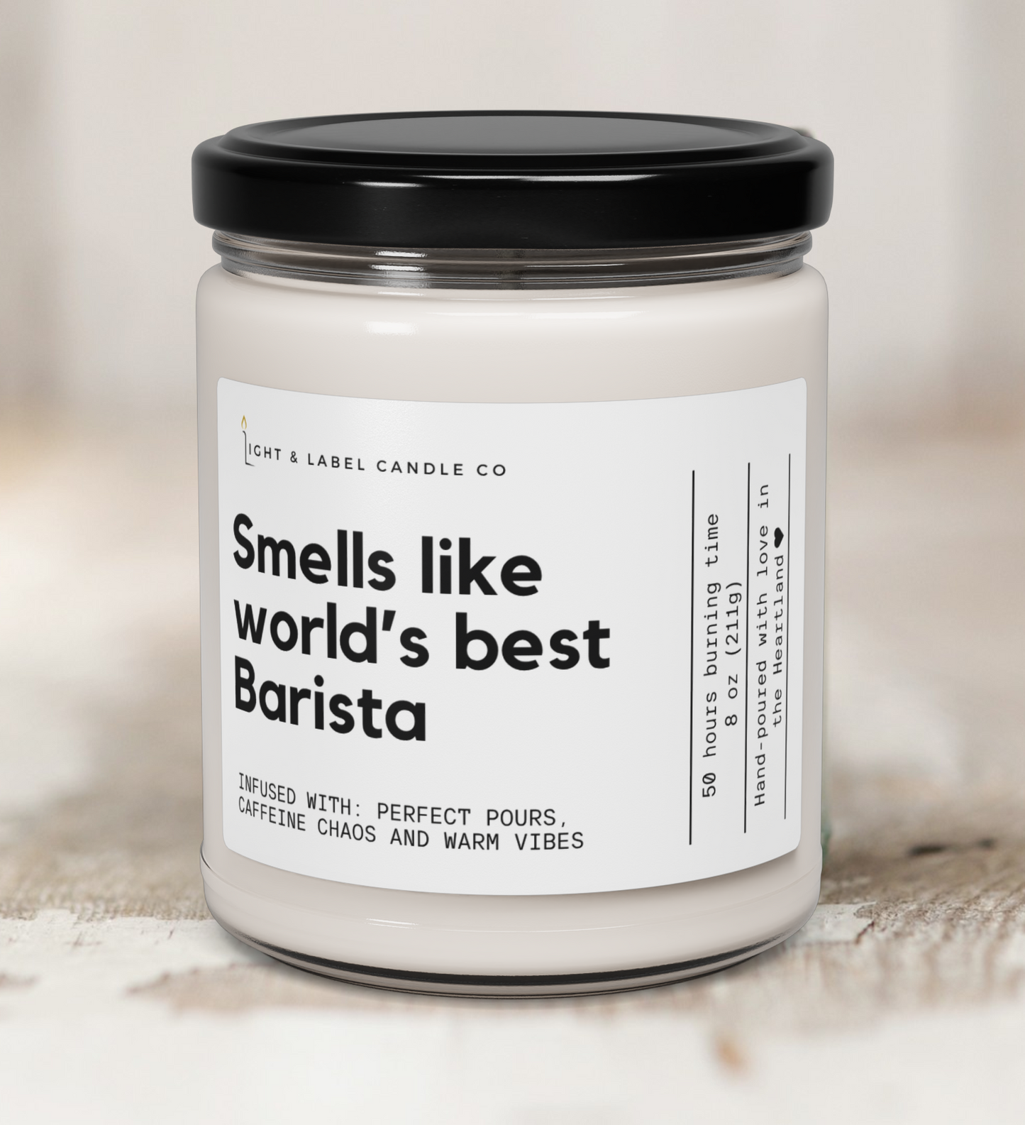 Worlds Best Barista Candle Gift, Coffee Shop Worker Gift, Cafe Employee Gift, Coffee Maker Gift, Coffee Lover Barista Thank You Gift