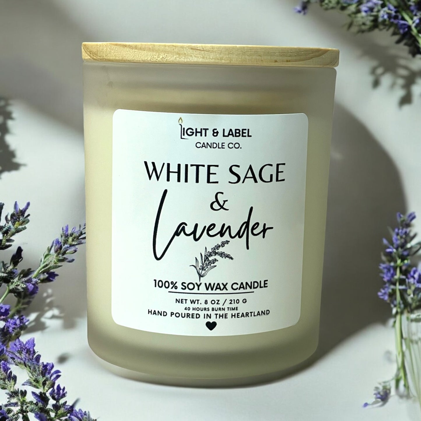 White Sage & Lavender Soy Wax Candle| Relaxation Gift | Natural Non Toxic Hand-Poured Soy Wax Candle | Gift for Her | Signature Collection