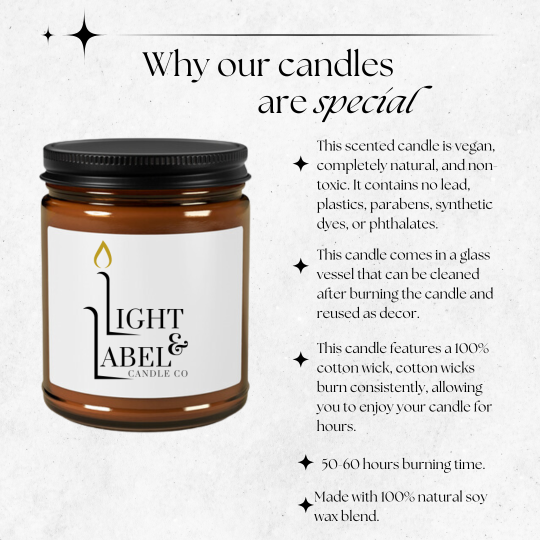 Pumpkin Spice Fall Soy Wax Candle| Fall Scented Candle in Amber Jar| Fall Natural Non Toxic Hand-Poured Soy Wax Candle | Classic Collection