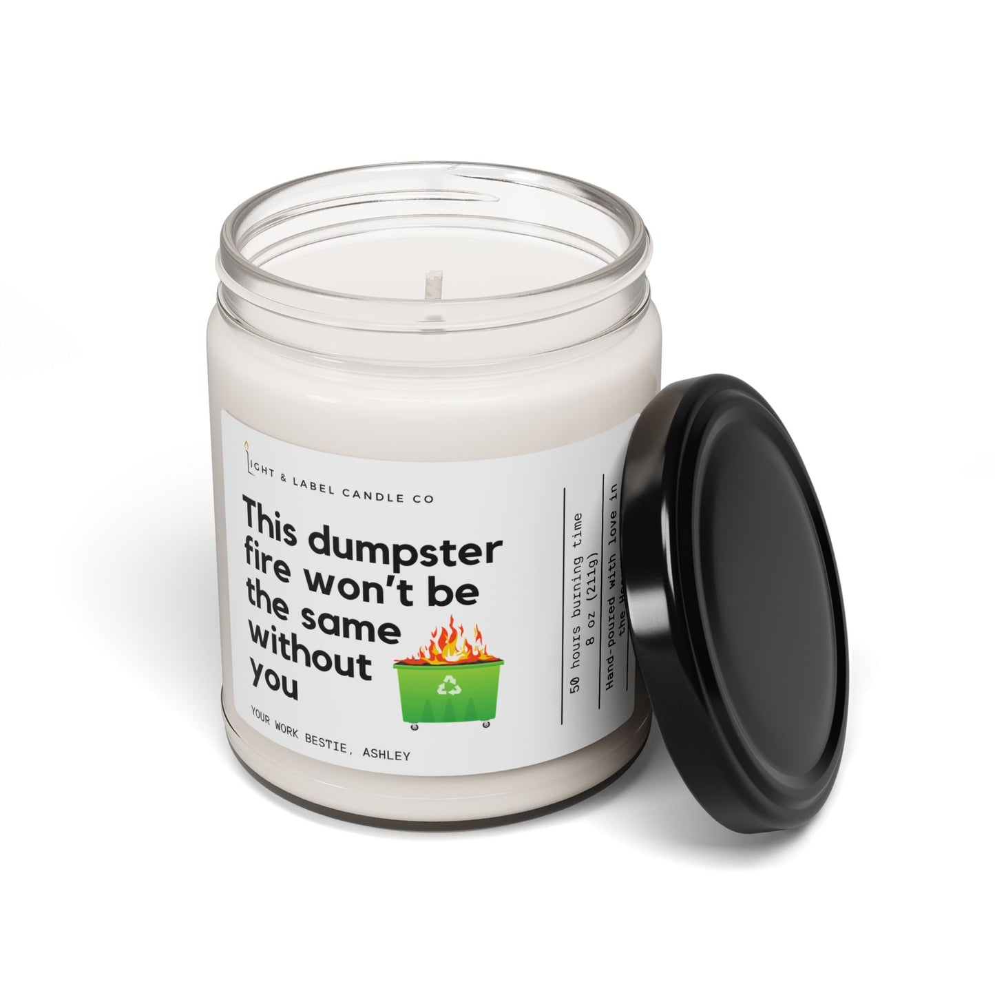 Funny Coworker Leaving Gift, Work Dumpster Fire Candle, Funny Gift Work Bestie, Co-worker Farewell Gift, Retirement Gift, Promotion Gift
