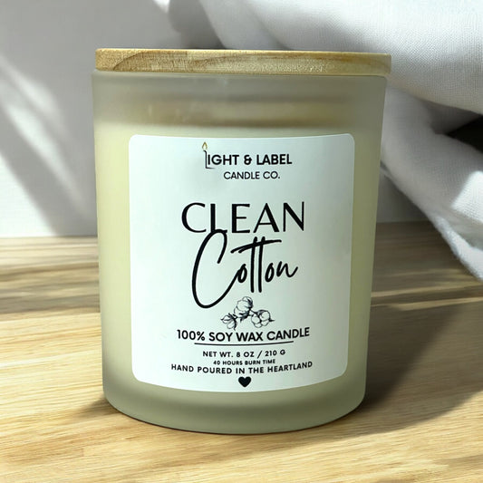 Clean Cotton Soy Wax Candle| Relaxation Gift | Natural Non Toxic Hand-Poured Soy Wax Candle | Gift for Her | Signature Collection