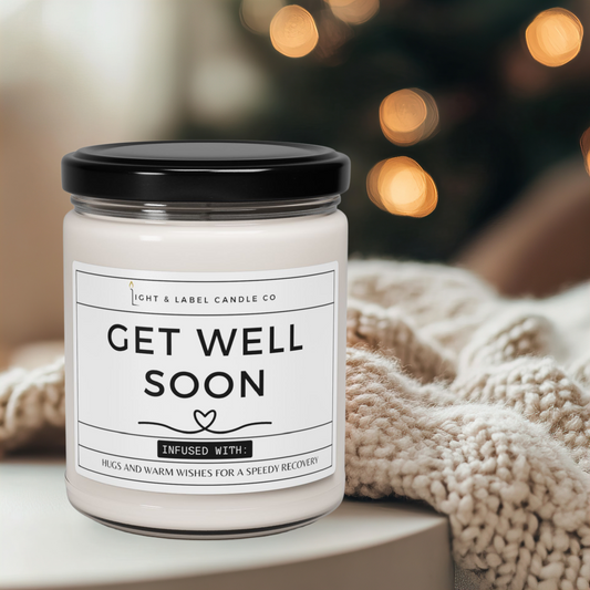 Get Well Soon Candle | Recovery Gift | Sick Gift | Thinking of You Gift | Surgery Recovery Gift Idea | 8 oz Soy Candle