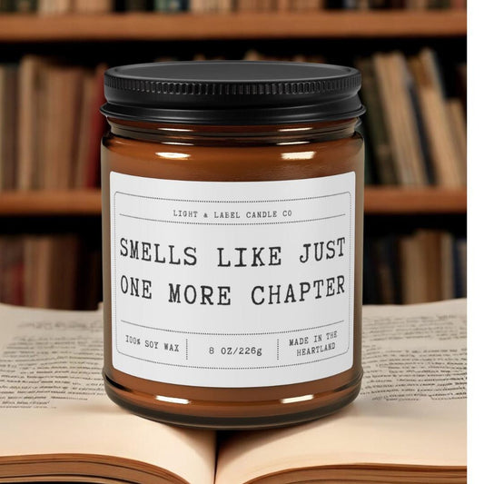 Just One More Chapter Candle | Reading Library Booktok Candle Gift | Book Lover Gift | Bookworm Gift | Bookish Gift | Non Toxic Soy Candle