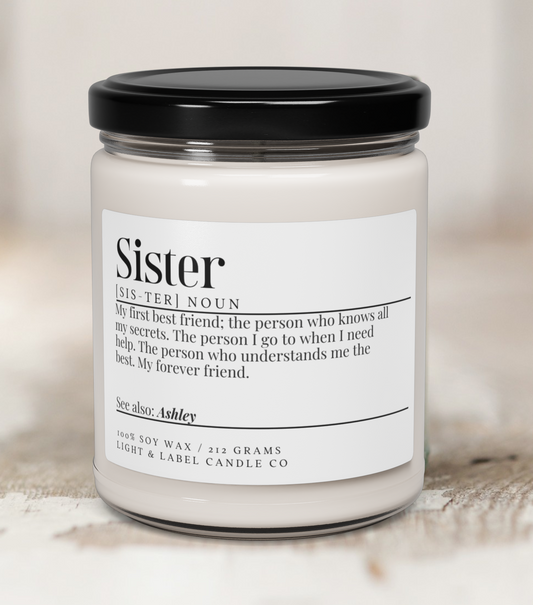 Sister Gift Candle, Soy Candle for Sister, First Best Friend, Forever Friend, Birthday Gift for Sister, Sister Birthday, Sister Christmas